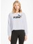 58687002 Ess Cropped Logo Hoodie Tr Kadın Beyaz Kapüşon Yaka Normal Kalıp Sweatshirt 1