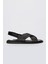 Sandals Factory Zeno Erkek Siyah Hakiki Deri Sandalet Ayakkabı 1