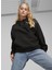 67788501 Her Hoodie Tr Siyah Kadın Kapüşon Yaka Regular Fit Sweatshirt 1