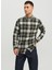 Slim Fit Yeşil Düz Erkek Gömlek Jjeclassıc Autumn Check Shırt Ls Sn 3