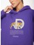 Mor Kadın Kapüşon Yaka Loose Fit Baskılı Sweatshirt D3WL-SWT25 3