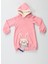 Bunny Soft Kapişonlu Pembe Kız Çocuk Elbise 4