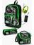 Kids Koyu Yeşil Siyah Dinazor Desenli Usb'li 3’lü Okul Çanta Seti - Erkek Çocuk 1