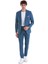 Mavi Slim Fit Çizgili Mono Yaka Takım Elbise 1