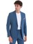 Mavi Slim Fit Çizgili Mono Yaka Takım Elbise 3