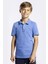 Vintage Görünümlü Mavi Polo Yaka Çocuk T-Shirt 1