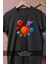 Oversize Gezegenler ve Güneş Tasarımlı Unisex T-Shirt 3