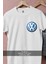 Oversize Volkswagen Mavi Logo Cep Tasarımlı Unisex T-Shirt 2