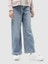 Kız Çocuk Açık Mavi High Rise Supersoft Wide-Leg Jean Pantolon 1