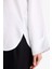 Relax Fit Basic Düz Keten Karışımlı Uzun Kollu Tesettür Gömlek Tunik D9702AX25SM 5