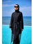 Siyah Tül Kimono – Tesettür Plaj Kimonosu | Ferah ve Şık P2501-1 1