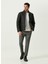Normal Bel Duble Paça Slim Fit Siyah - Gri Erkek Pantolon 1084295 1
