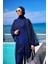 Lacivert Tül Kimono – Tesettür Plaj Kimonosu | Ferah ve Şık P2501-2 3