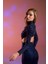 Lacivert Simli Cut Out Detaylı Midi Elbise 4