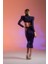 Lacivert Simli Cut Out Detaylı Midi Elbise 5