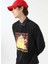 Fluffy Kapüşonlu Oversize Baskılı Antrasit Erkek Şardonlu Sweatshirt Fluffy-E-7 2