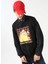 Fluffy Kapüşonlu Oversize Baskılı Antrasit Erkek Şardonlu Sweatshirt Fluffy-E-7 3