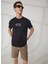 Bisiklet Yaka Düz Siyah Erkek T-Shirt Imag 1