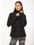 Siyah Kadın Dik Yaka Basic Sweatmont D3WL-SWT9 1