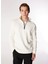 Dik Yaka Relaxed Ekru Erkek Sweatshirt C4WM-SWT4256 3