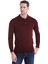 Bordo Regular Fit Düz Polo Yaka Triko Kazak 1