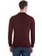 Bordo Regular Fit Düz Polo Yaka Triko Kazak 6