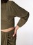 Haki Kadın Kruvaze Yaka Crop Crinkle Bluz F4SL-BLZ0860 5