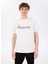D4SM-TST3302 Beyaz Bisiklet Yaka Basic Baskılı Erkek T-Shirt 3