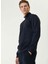 Lacivert Erkek Dik Slim Fit Düz Sweatshirt 1092049 2
