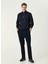 Lacivert Erkek Dik Slim Fit Düz Sweatshirt 1092049 3