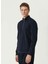 Lacivert Erkek Dik Slim Fit Düz Sweatshirt 1092049 4