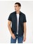 Lacivert Regular Fit Kısa Kollu Gömlek 3