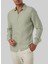 Standart Düğmeli Yaka Açık Haki Erkek Gömlek Mr Linen Shirt 1