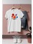 Oversize Gezegenler ve Güneş Tasarımlı Unisex T-Shirt 2