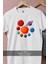 Oversize Gezegenler ve Güneş Tasarımlı Unisex T-Shirt 3