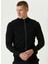 Siyah Erkek Dik Slim Fit Düz Hırka 1091744 2
