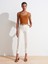 71651 Kemerli Chino Pantolon-Beyaz 1