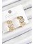 Mulvxxmd XDN02 Pirinç Zirkon Taşlı Damla Figürlü Halka Model Gold Renk Kadın Küpe (Mulvix) 1