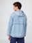 Erkek Mavi Denim Ripstop Oversize Fermuarlı Ceket 4