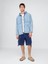 Erkek Mavi Denim Ripstop Oversize Fermuarlı Ceket 5