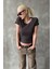Füme Geniş Yaka Fittili Basic Kadın T-Shirt MG2293 4