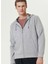 Gri Erkek Kapüşon Slim Fit Düz Sweatshirt 1093011 1