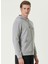 Gri Erkek Kapüşon Slim Fit Düz Sweatshirt 1093011 3