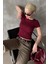 Bordo Geniş Yaka Fittili Basic Kadın T-Shirt MG2293 5