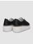 Siyah Kadın Deri - Lastik Sneaker 124686 3