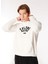 Relaxed Çıkarılabilir Kapüşonlu Baskılı Ekru Erkek Sweatshirt C4WM-SWT4267 1
