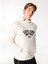 Relaxed Çıkarılabilir Kapüşonlu Baskılı Ekru Erkek Sweatshirt C4WM-SWT4267 3