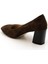 1453 Kahve Süet Topuklu Büyük Numara Kadın Ayakkabıları 2