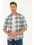 Su Yeşili Ekose Slim Fit Uzun Kollu Gömlek 1