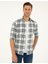 Su Yeşili Ekose Slim Fit Uzun Kollu Gömlek 3